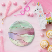 スイカ酸 | Neo Mint GreenとCassis Pink ペーパープレート (パーティー)