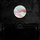 スイカ酸 | Neo Mint GreenとCassis Pink ラウンド壁時計