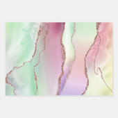 スイカ酸 | Neo Mint GreenとCassis Pink ラッピングペーパーシート (正面)