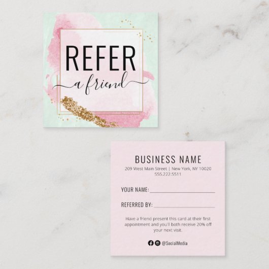 スイカ金ゴールドサロンフレンド紹介カードを参照 スクエア名刺 (正面/裏面)