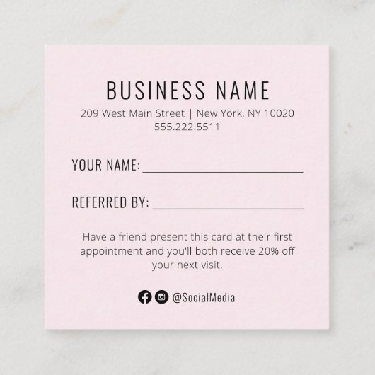 スイカ金ゴールドサロンフレンド紹介カードを参照 スクエア名刺 (裏面)