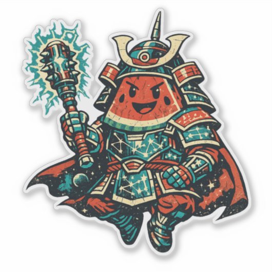 スイカ銀河の将軍 — ビンテージコズミックサムライ シール (正面)