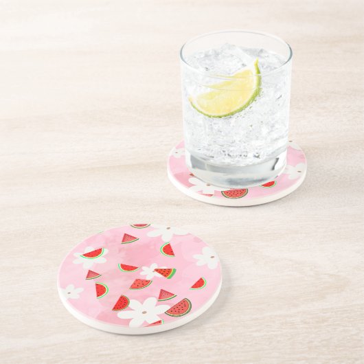 スイカ開花-おもしろい夏の花パターン» コースター (側面)