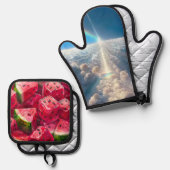 スイカ雲 鍋つかみ&鍋敷きセット (正面/裏面)