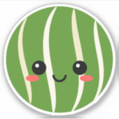 スイカ顔水瓶等のビニール貼りシール シール (正面)