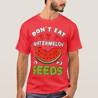 スイカ食べの種の妊娠おもしろい発表 Tシャツ