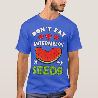 スイカ食べの種の妊娠おもしろい発表 Tシャツ