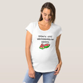 スイカ食べの種をおもしろい妊婦のT Tシャツ (正面フル)