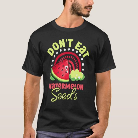 スイカ食べの種を夏の妊娠しない Tシャツ (正面)