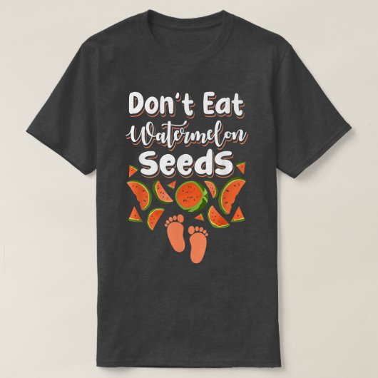 スイカ食べの種妊娠ママになる Tシャツ (デザイン正面)