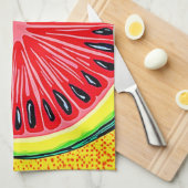 スイカ鮮やかアポップ・アートのート キッチンタオル (四つ折り)