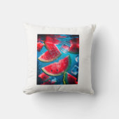 スイカ鮮やかスライス水中 – リフレッシュ クッション (正面)