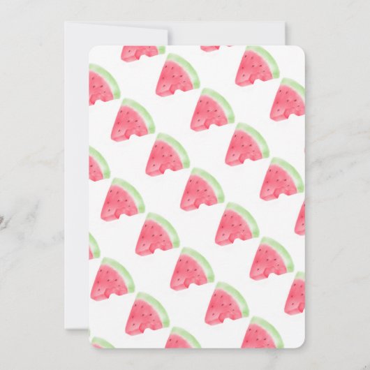 スイカ鮮やか、1つのメロン、1番目の誕生日 招待状 (裏面)
