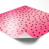 スイカ黒い種子サマーバイブジューシーなピンク フォトプリント (角)