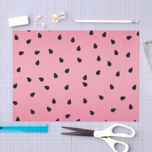 スイカ黒い種子サマーバイブジューシーなピンク 薄葉紙 (クラフト)