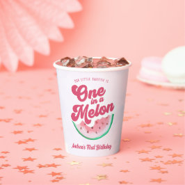 スイカ1インスイカレトロ第1誕生日 紙コップ