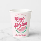 スイカ1インスイカレトロ第1誕生日 紙コップ (裏面)