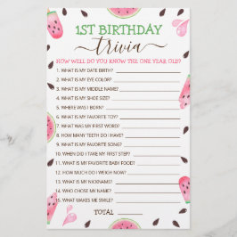 スイカ1個目の誕生日トリビアゲーム