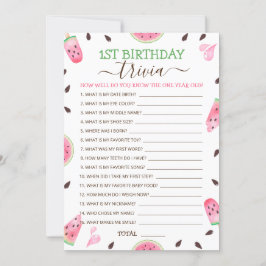 スイカ1個目の誕生日トリビアゲーム シーズンカード