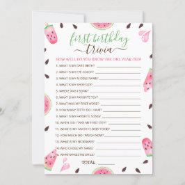 スイカ1個目の誕生日トリビアゲーム シーズンカード