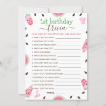 スイカ1個目の誕生日トリビアゲーム