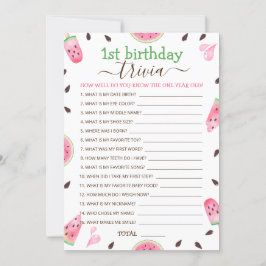 スイカ1個目の誕生日トリビアゲーム シーズンカード