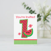 スイカ1stバースデーギンガム インビテーションポストカード (スタンド正面)