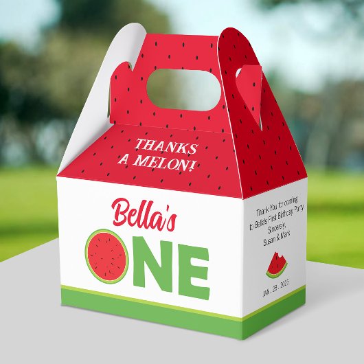 スイカ1st誕生日パーティーガール用ゲーブルボックス フェイバーボックス