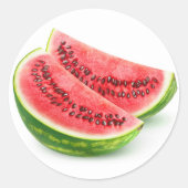 スイカ2個 ラウンドシール (正面)