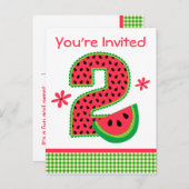 スイカ2ndバースデーギンガム インビテーションポストカード (正面/裏面)