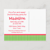 スイカ2ndバースデーギンガム インビテーションポストカード (裏面)