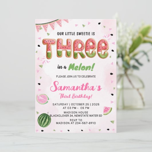 スイカ3rd誕生日パーティの招待状 招待状 (スタンド正面)