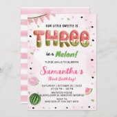 スイカ3rd誕生日パーティの招待状 招待状 (正面/裏面)