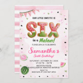 スイカ6h誕生日パーティーの招待状 招待状 (正面/裏面)