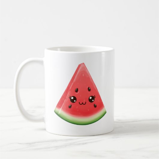 スイカ カスタム 面白い 夏 フルーツ コーヒーマグカップ (左)