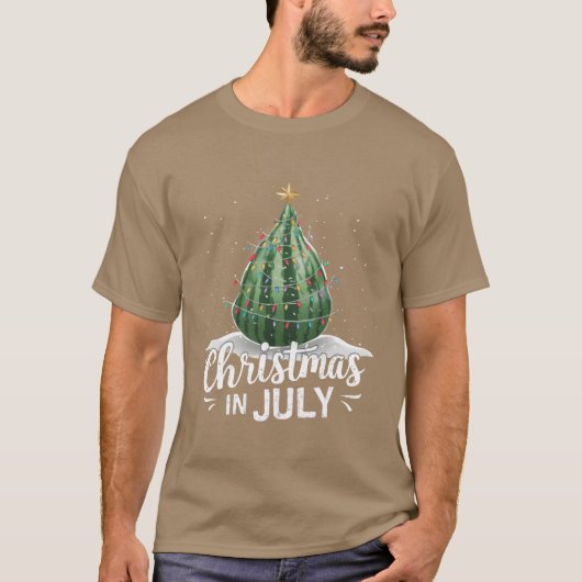 スイカ クリスマスツリー 7月のクリスマス  夏のf tシャツ (正面)