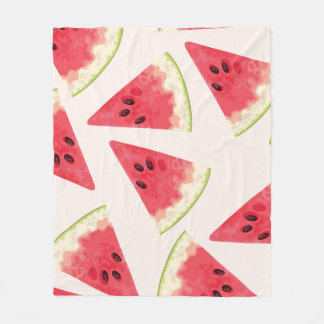 スイカ：シームレスな夏の甘さ。 フリースブランケット