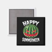 スイカ ジャックオーランタン 夏 ハロウィン 幸せ 楽しい夏 マグネット (正面/裏面)
