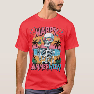 スイカ・ジャックランタン・ハッピー・サマーウィン・スケルトン・Tシャツ Tシャツ