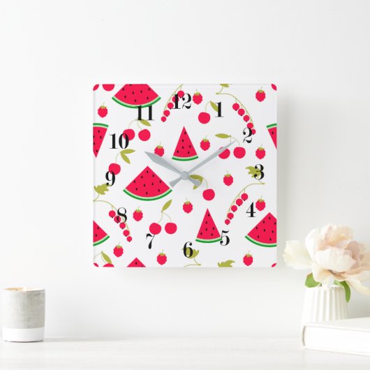 スイカ スクエア壁時計 (ホーム)