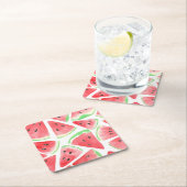 スイカ・スライス・パターン スクエアペーパーコースター (インサイチュ)