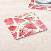スイカ・スライス・パターン スクエアペーパーコースター (アングル)