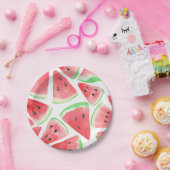 スイカ・スライス・パターン ペーパープレート (パーティー)