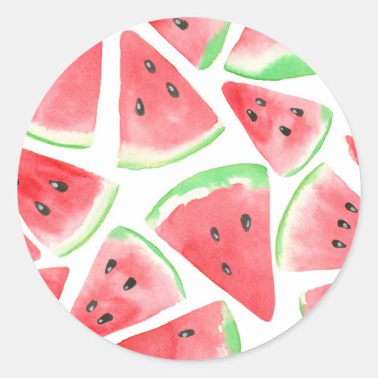 スイカ・スライス・パターン ラウンドシール (正面)