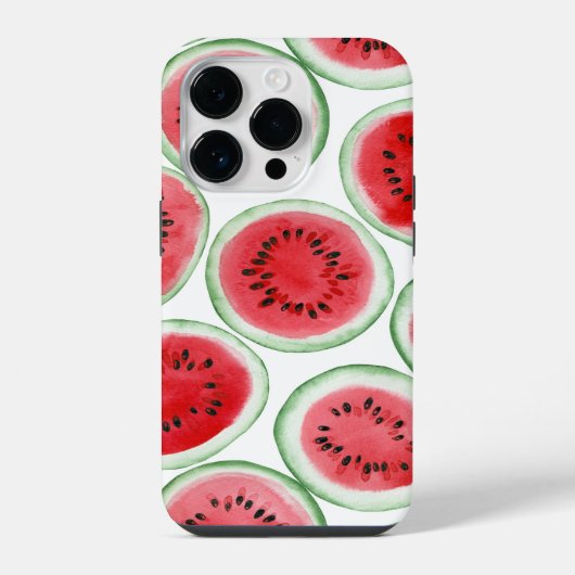 スイカ・スライス・パターン iPhoneケース (裏面)