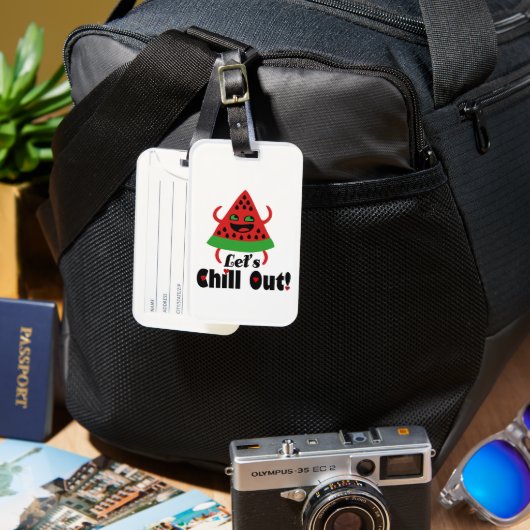 🍉スイカ❤️ダンス&チル😋 ラゲッジタグ (正面&裏面)