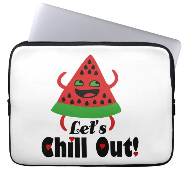 🍉スイカ❤️ダンス&チル😋 ラップトップスリーブ (正面)