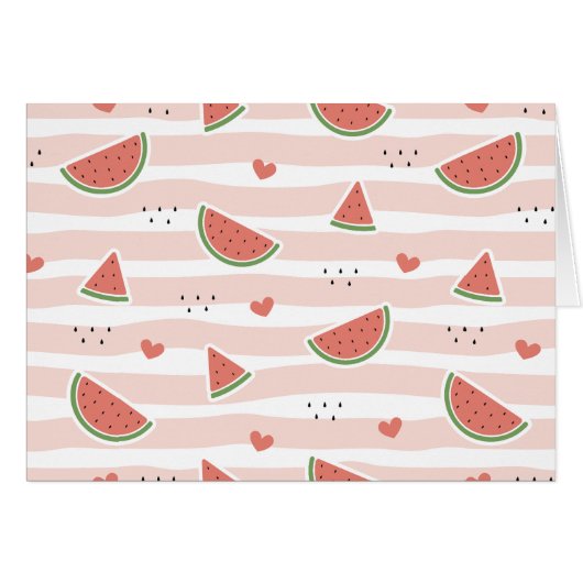 スイカ、ハート、ストライプ夏のパターン (正面横)