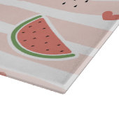スイカ、ハート、ストライプ夏のパターン カッティングボード (角)