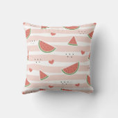 スイカ、ハート、ストライプ夏のパターン クッション (裏面)